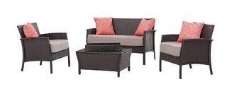 Hampton Bay?Round Lake Beach 4-Piece Woven Patio Conversation Set