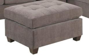 Light Grey Fabric Ottoman