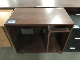 Rolling Wood Office Desk 36"x20"x27".