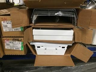 Lot of 4' Wire Guards, Fluorescent Light, Adaptors