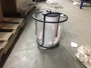 Large Hanging Light Black/White 14" Diameter, 14" Height