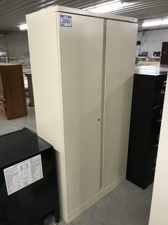Two Door Metal Storage Cabinet 36"x17"x72".