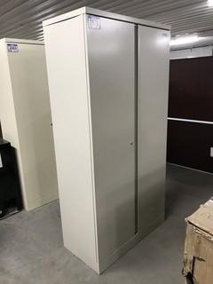 Two Door Metal Storage Cabinet 36"x17"x72".