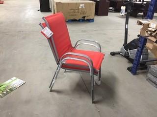 Lot of (2) Red Stacking Outdoor Chairs