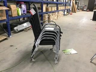 Lot of (6) Black Stacking Outdoor Chairs