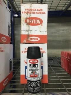 Lot of (12) Krylon Rust Protector Flat Enamel Spray Paint.