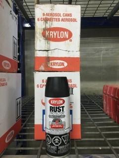 Lot of (12) Krylon Rust Protector Flat Enamel Spray Paint.
