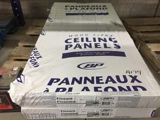 Lot of (2) Wood Fibre Ceiling Panels 2'x 4'x 1/2".