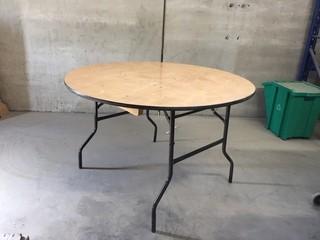 Folding Wood/Metal Table 47 3/4" Diameter