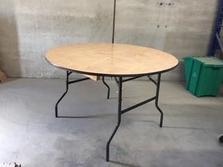 Folding Wood/Metal Table 47 3/4" Diameter