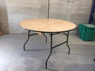 Folding Wood/Metal Table 47 3/4" Diameter