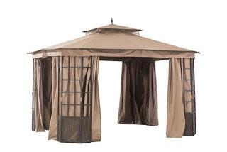 Hampton Bay?Brenner 10 ft. x 12 ft. Gazebo with Mosquito Netting and Curtain