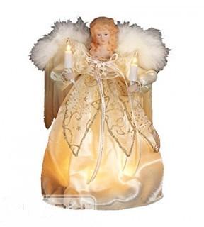 Kurt Adler 10 Light Ivory/Gold Angel Treetop (KJC4958)