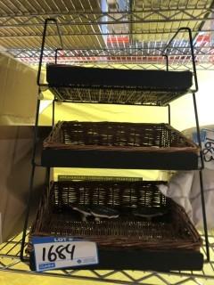 3 Shelf Wicker/Metal Rack 