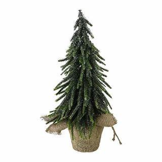 Northlight Weeping Mini Pine Christmas Tree in Burlap Vase, 12", Green, Missing Top Piece, As Is