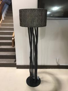 New Jungle Round Floor Lamp In Black.