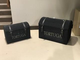 New 2 Piece Tortuga Storage Boxes In Black.