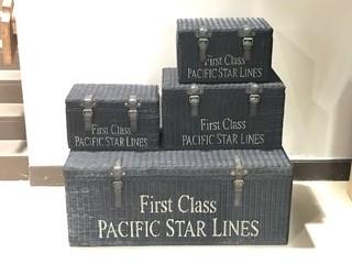 New 4 Piece Pacific Storage Boxes In Black.