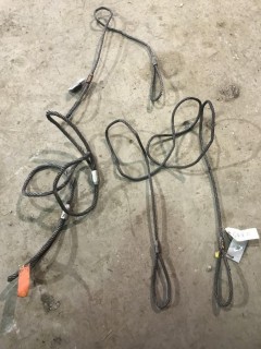 Qty Of (3) Assorted Size Wire Rope Slings