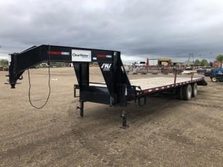 2013 ABV Tandem Dually Fifth Wheel Equipment Trailer C/w 24ft Deck, Flip Over Beaver Tails 