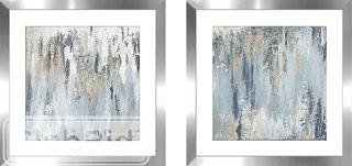 Ivy Bronx 'Blue Illusion Square I' 2 Piece Framed Acrylic Painting Print Set 18" x 18" (IVBX2321)