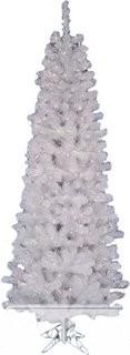 Vickerman White Salem Pencil Pine 5.5' Artificial Christmas Tree with 135 LED Warm White Lights with Stand (VCO1424)