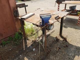 4' X 4' Steel Table C/w Vise