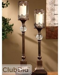 Crestview Collection Traditions 2 Piece Metal Ashland Candlestick Set (CVV2351)