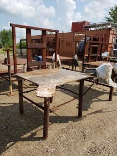 4' X 4' Steel Table C/w Vise