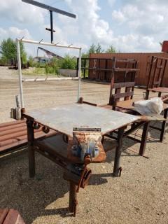 3' X 4' Steel Table C/w Vise