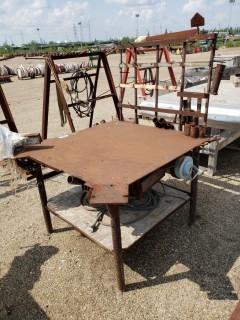 4' X 4' Steel Table C/w Vise