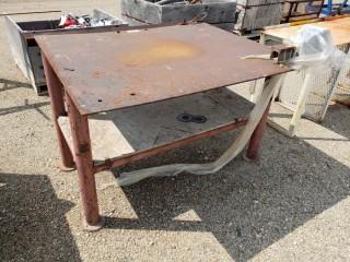 4' X 5'11" Steel Table C/w Vise