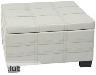 House of Hampton Feldman Strap Leather Ottoman -White Leather(HOHN8249_19048089)