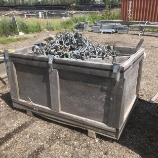 Bin Of Scaffolding Pipe And Clamps