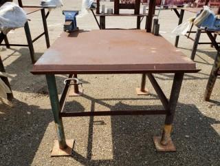 4' X 4'  Steel Table C/w Vise