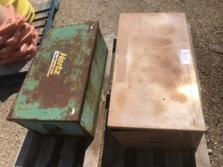 Qty Of (2) Storage Boxes C/w Misc Clamps