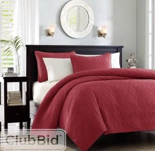 Lark Manor Gaston 3 Piece Coverlet Set - Red - King(LARK18371630748117645042)