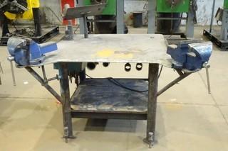 4' X 4' Welding Table C/w (2) Vises