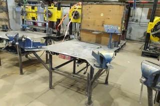 4' X 4' Welding Table C/w (2) Vises