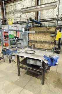 4' X 4' Welding Table C/w (2) Vises