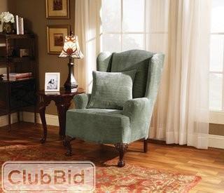 Sure Fit Strech Royal Diamond T-Cushion Wingback Slipcover (SUR3202_23057381)
