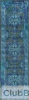 World Menagerie Tyrese Blue Area Rug 2'6" x 12' (WLDM6876_21905598)