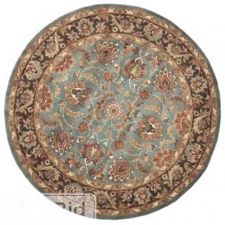 Charlton Home Cranmore Blue & Brown Area Rug 3'6" Round (CHLH607319260484)