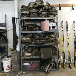 Qty Of Welding Blankets C/w Storage Rack