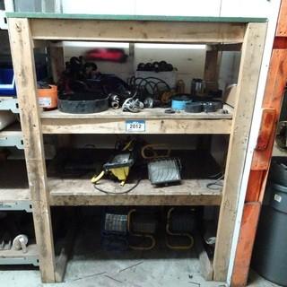 Qty Of Lights And Grinder Parts C/w Storage Unit