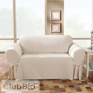 Sure Fit Cotton Duck Sofa Skirted Slipcover (SUR10021797288)
