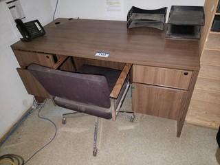 Wood Desk C/w Chair