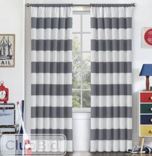 Viv + Rae Jameson Curtain Striped Blackout Thermal Single Panel  - Blue/White (VVRO6709_20280847_20280849)