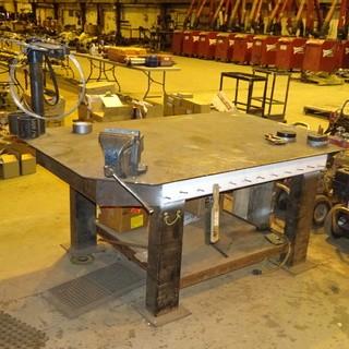 Metal Work Table c/w Vise and Chain Vise