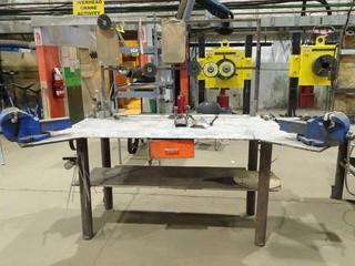 Metal Shop Table C/w (2) Vises